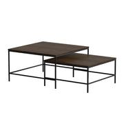 Vicco Tavolino da divano Rovere rustico 80 x 80 cm 2 parti