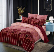 Set di lenzuola a righe stile moderno per ragazzi dimensioni 135 x 200 cm colore vino
