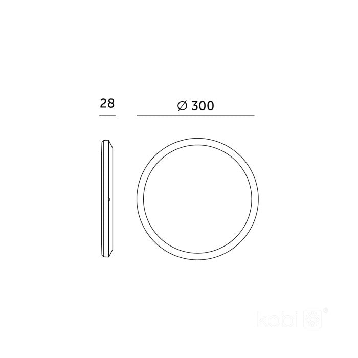Plafoniera LED tonda 30cm 24W IP54 sensore telecomando