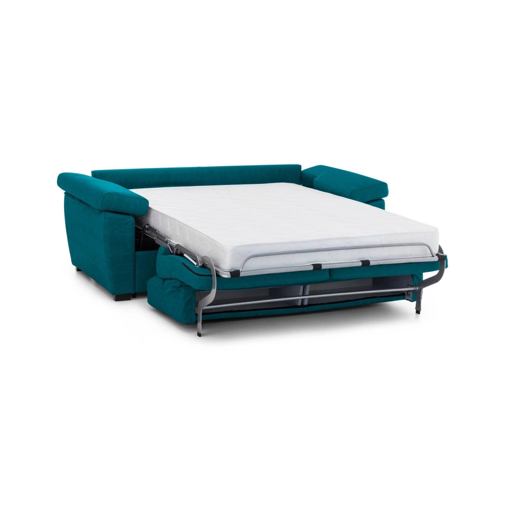 Pacecos, Divano Letto 3 Posti Sfoderabile Made in Italy, 225x95 cm Azzurro