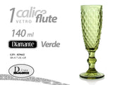 CALICE FLUTE DIAMANTE DA 140CC IN COLORE VERDE