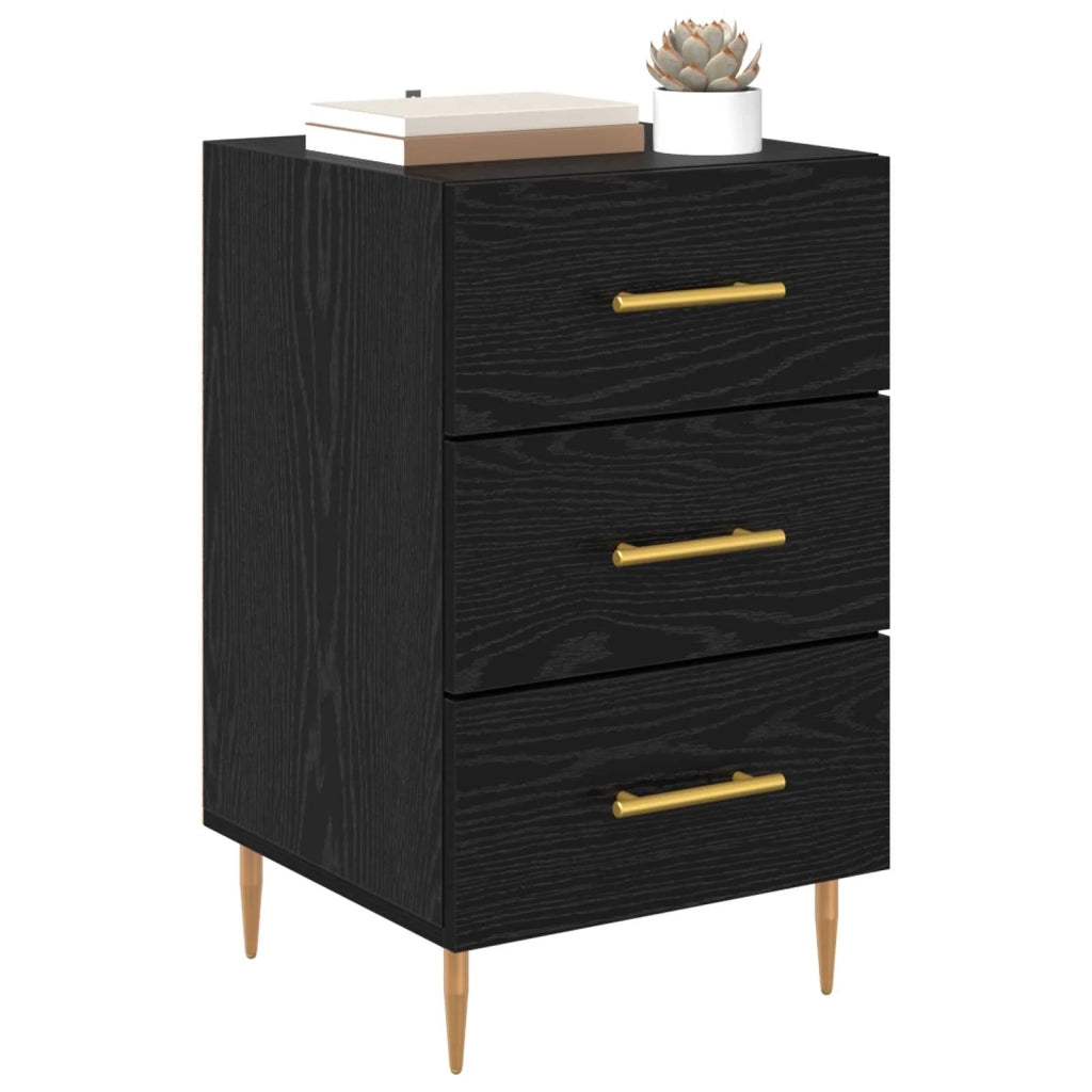 Armadio da Notte Rovere Nero 40 x 40 x 66 cm Legno multistrato 882109