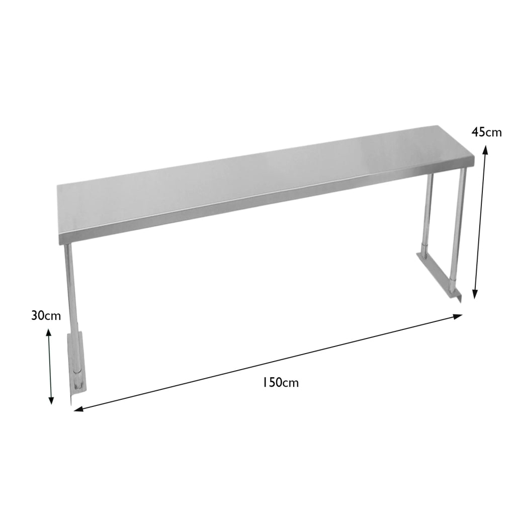Ripiano con Mensole da Cucina Ristorante, Acciaio Inossidabile Resistente alla Corrosione per - Sigola - 150cm