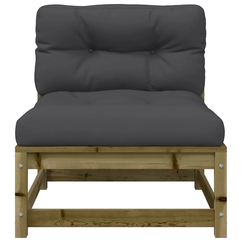 Divano da Giardino Senza Braccioli con Cuscini e Poggiapiedi-Sofa da Giardino-Divano da esterno 488751