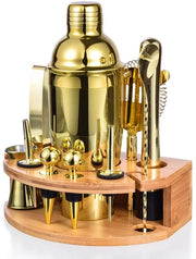 Set di shaker per cocktail - 12 pezzi - Oro - Acciaio inossidabile