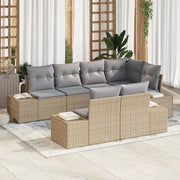 Set Divano da Giardino 7 pcs Beige e Grigio Chiaro polyrattan 3355769