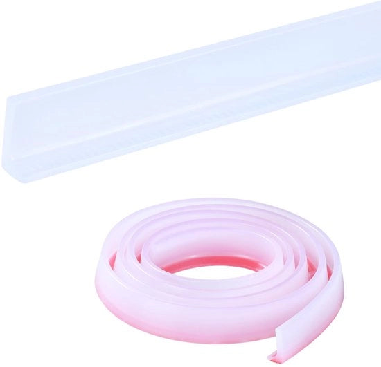 Barriera idraulica a forma di L 3 cm, impermeabilizzante per docce, bagno e cucina, striscia di fissaggio per superfici orizzontali, striscia di copertura per bordi di superfici orizzontali (3 metri, trasparente - applicabile da dietro)