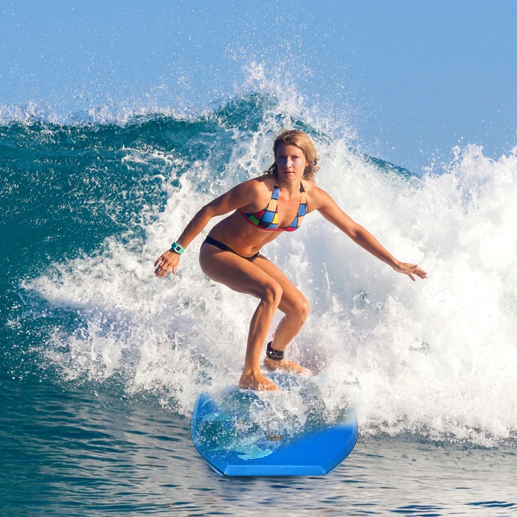 Tavola da surf con cinturino per piedi, Bodyboard tavola per bambini/adulti 94x48x6cm Blu e bianco-Tavole da surf e accessori