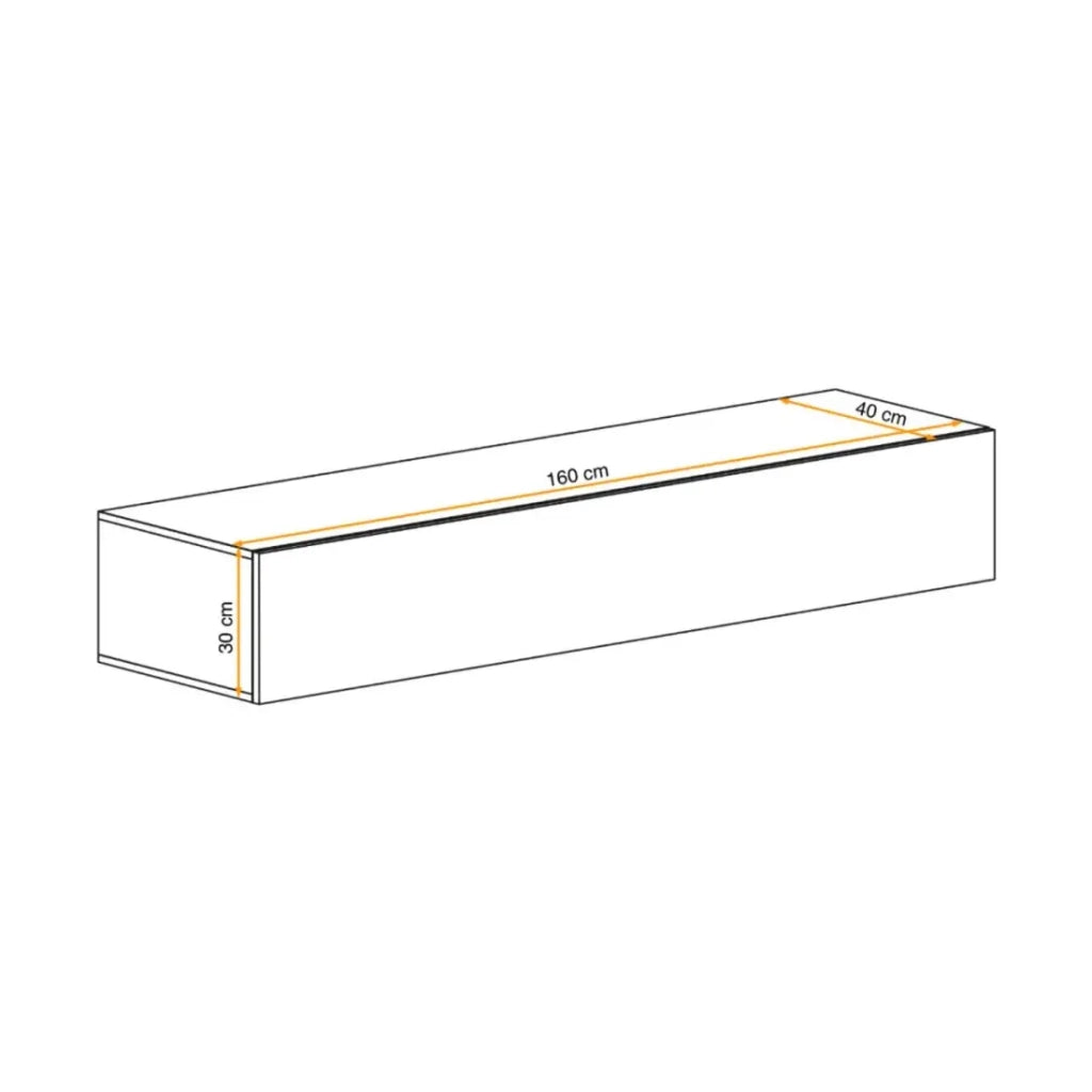 Mobile TV FLY – Cashmere opaco – 3 scomparti chiusi con ribalta