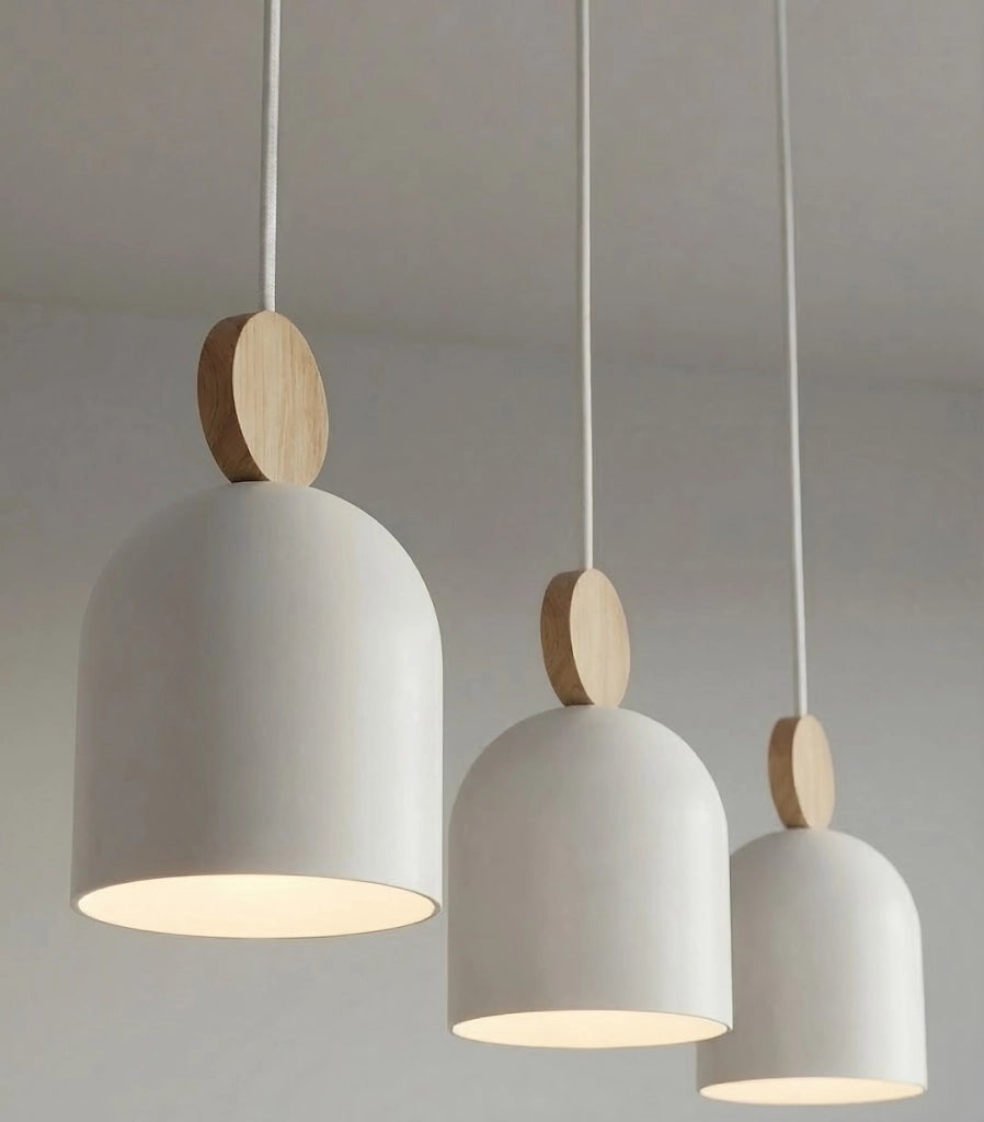 Lampada sospesa MESI bianca 3xGU10 legno Emibig
