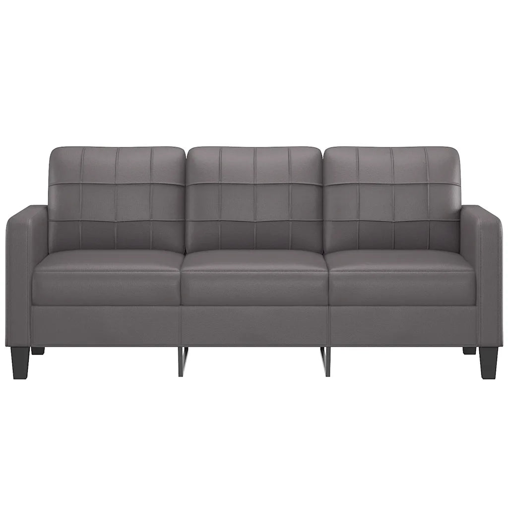 Divano a 3 Posti-Sofa 3 Posti Grigio 180 cm in Similpelle 763643