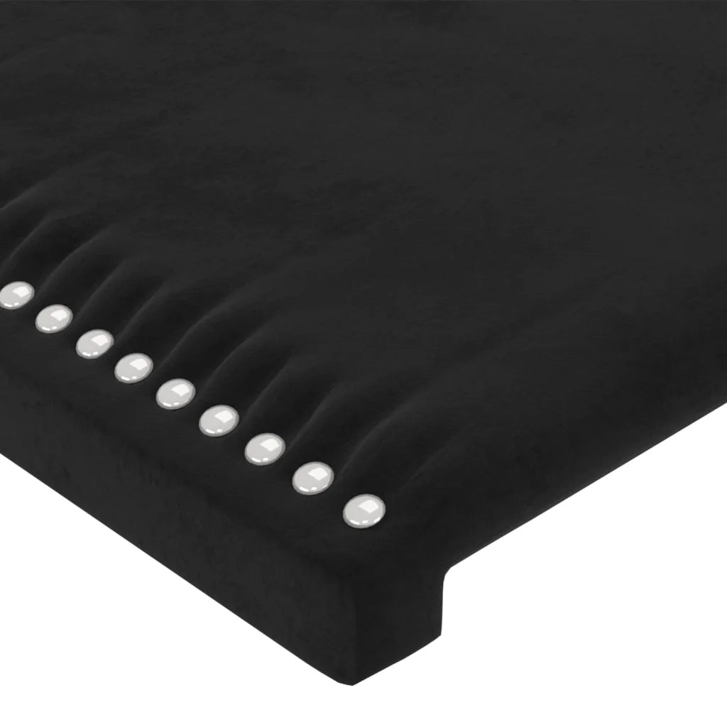 Testiera ad Orecchio-Testata con Orecchie Nera 203x23x78/88 cm in Velluto 407618