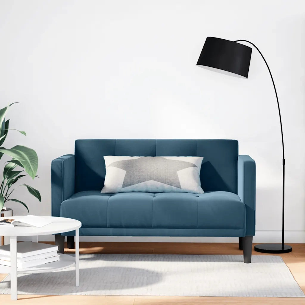 Divano Divanetto-Sofa Blu 111 cm in Velluto
