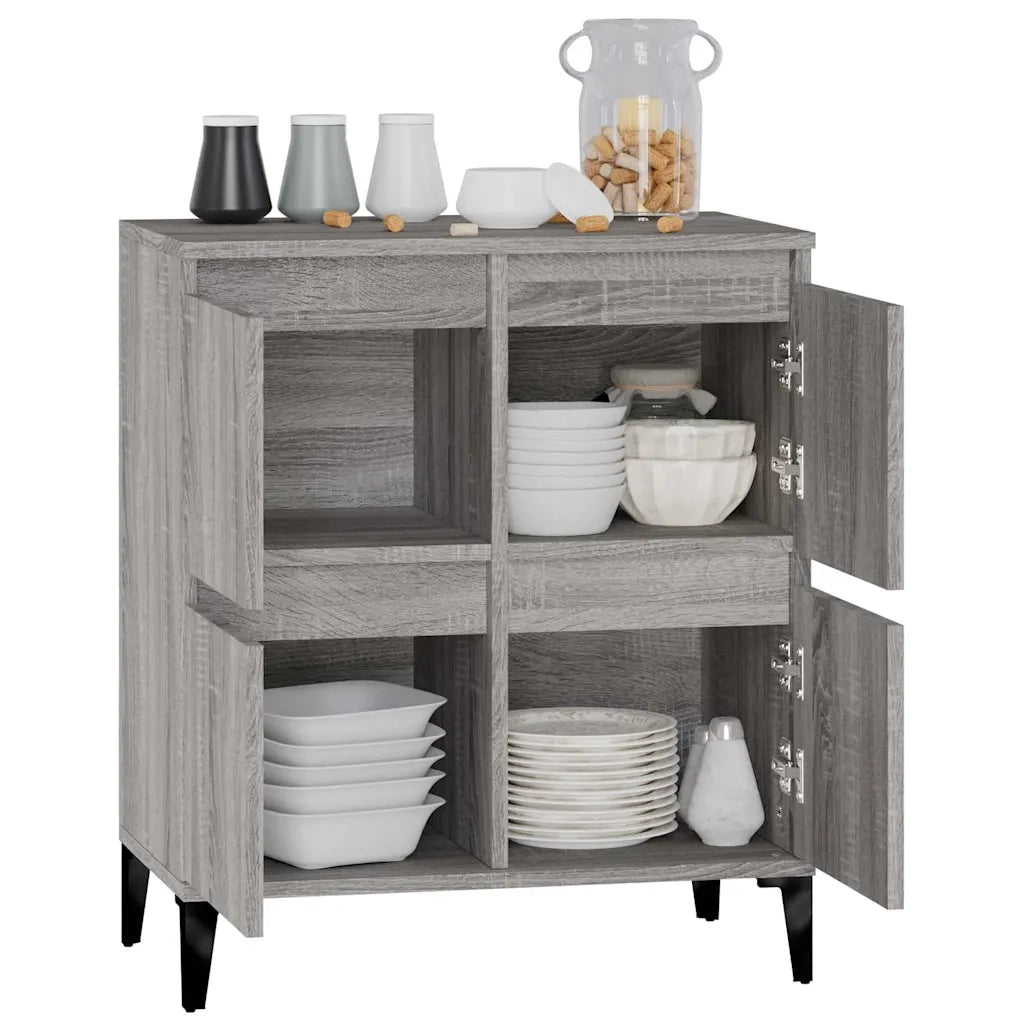 Credenza | Madia | Buffet da pranzo | Armadio da pranzo Grigio Sonoma 60x35x70 cm in Legno Multistrato