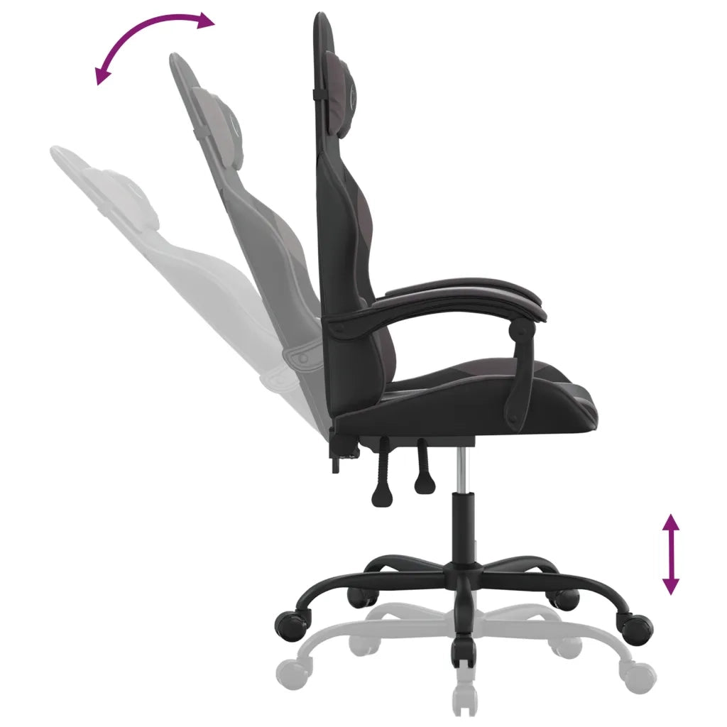 Sedia da Gaming Nera e Grigia in Similpelle 3143870