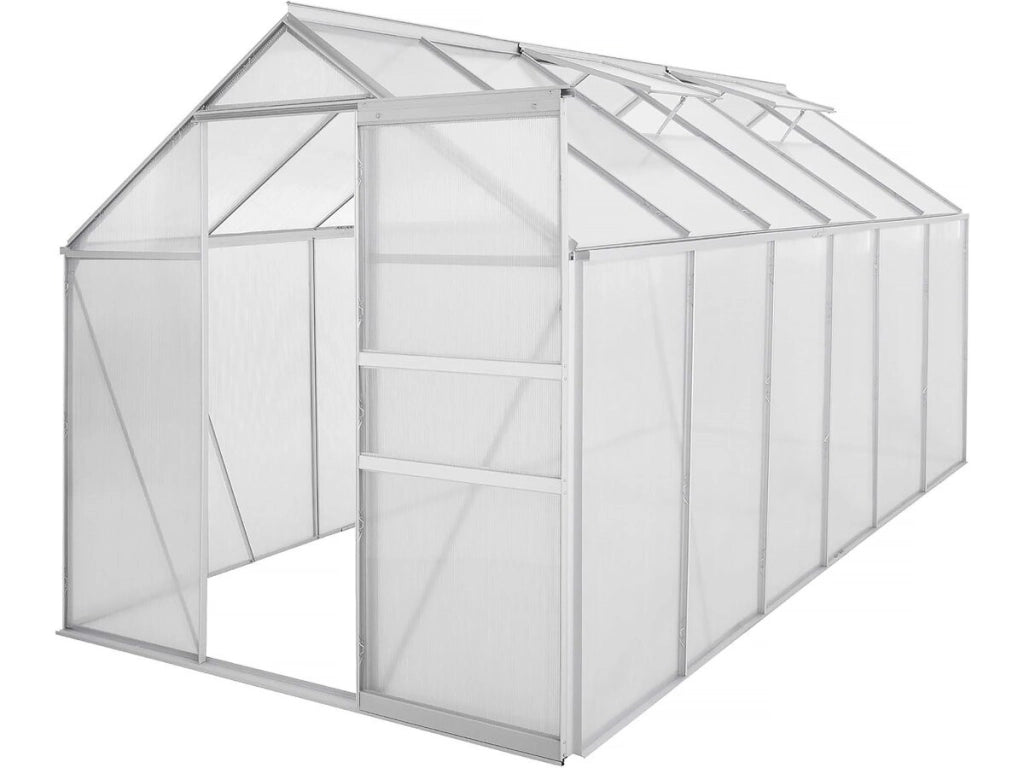Base in acciaio zincato per serra "Basilic" - 7,03 m² - Grigio