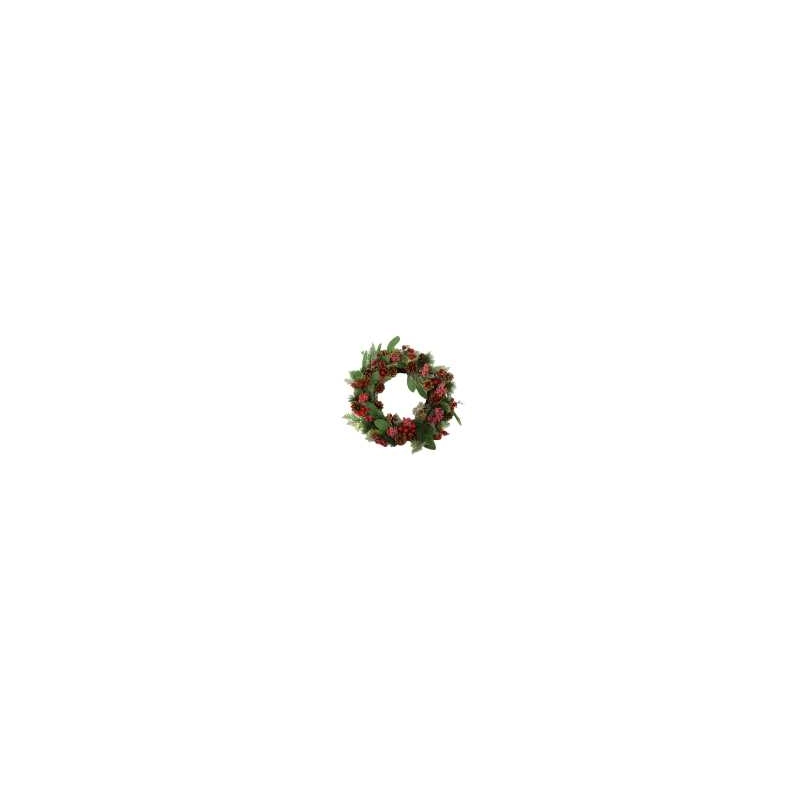 Coroncina plastica rosso tondo cm ø46