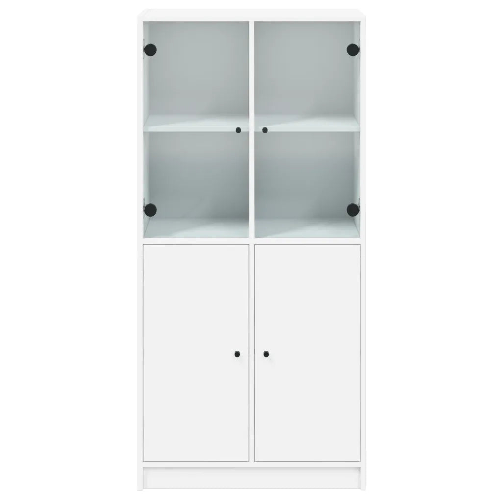 Credenza | Madia | Buffet da pranzo | Armadio da pranzo con Ante Bianca 68x37x142 cm Legno Multistrato