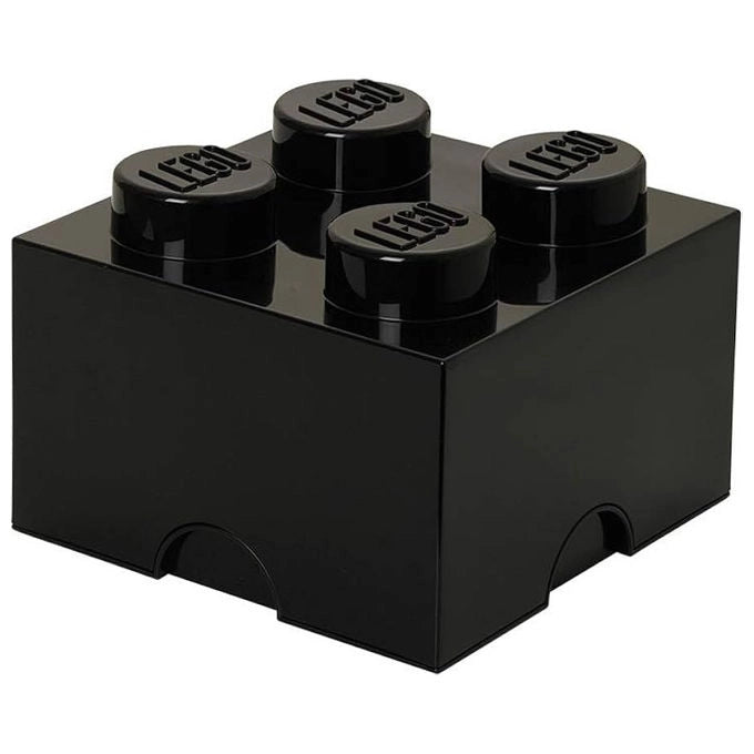 LEGO Contenitore Brick 4 Pomelli Porta Giocattoli Nero