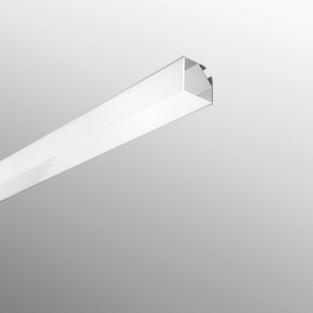 PROFILO DORIK ALLUMINIO DIFFUSORE ANGOLARE CON TAPPI E STAFFETTE INCLUSI 200X2,97X2,97CM