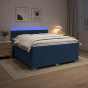 Letto box spring con materasso Blu 140 x 190 cm Tessuto 3452669