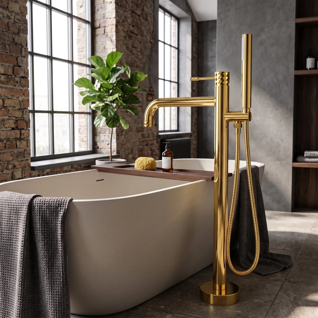 Rubinetto Indipendente Rea Lungo Diamond Gold