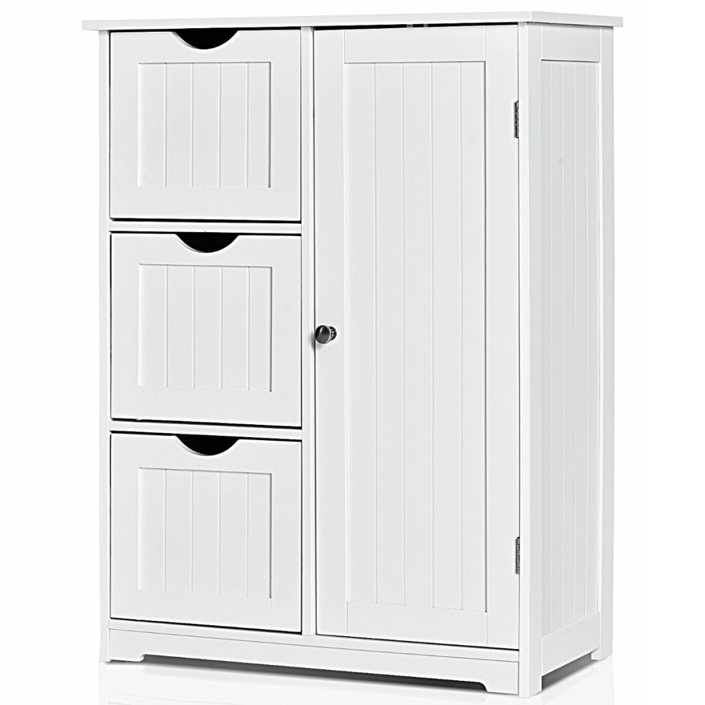 Armadietto di stoccaggio per ufficio con 3 cassetti, Mobile laterale in legno 60x30x81cm Bianco