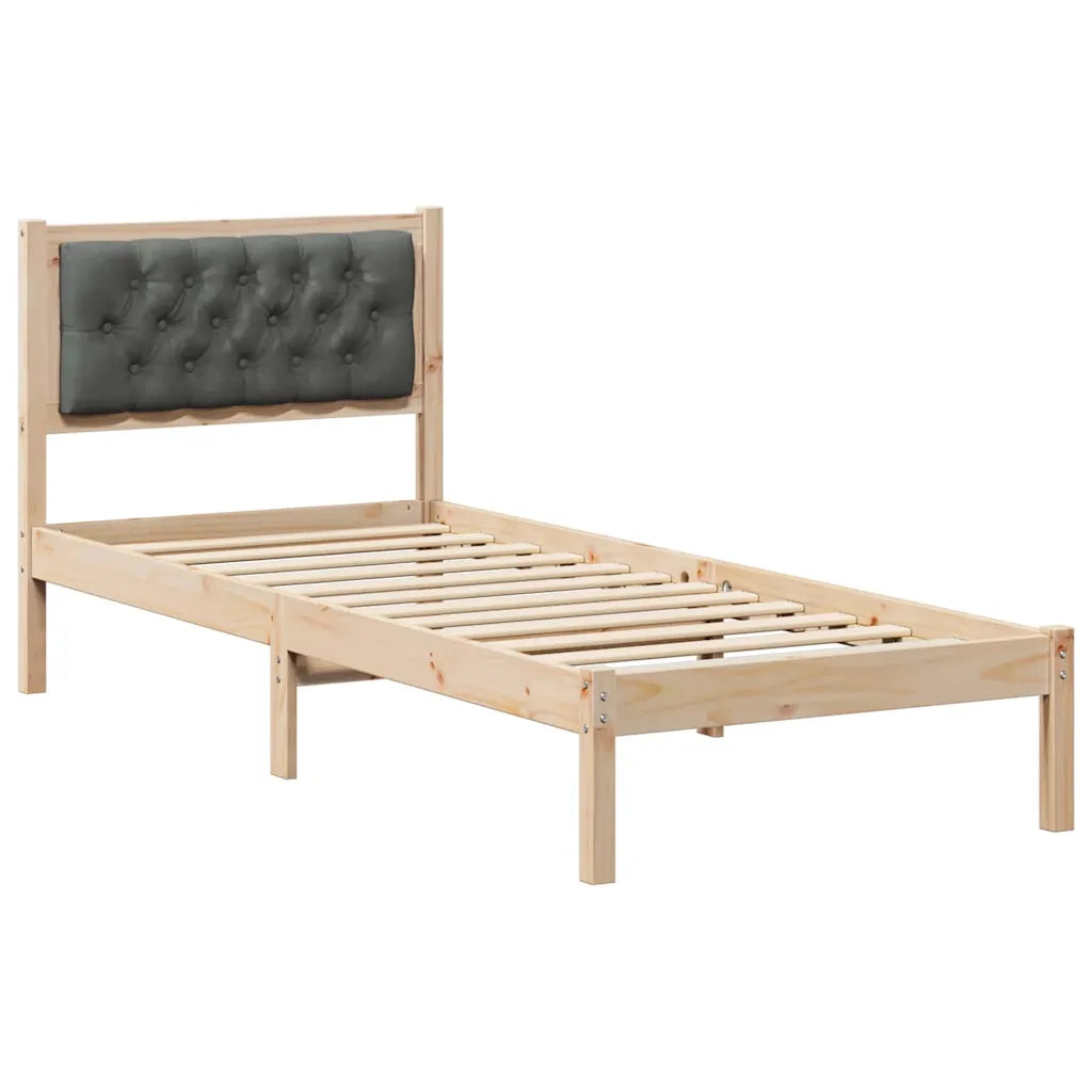 Struttura del letto Grigio scuro 90 x 200 cm Pino massello 878215