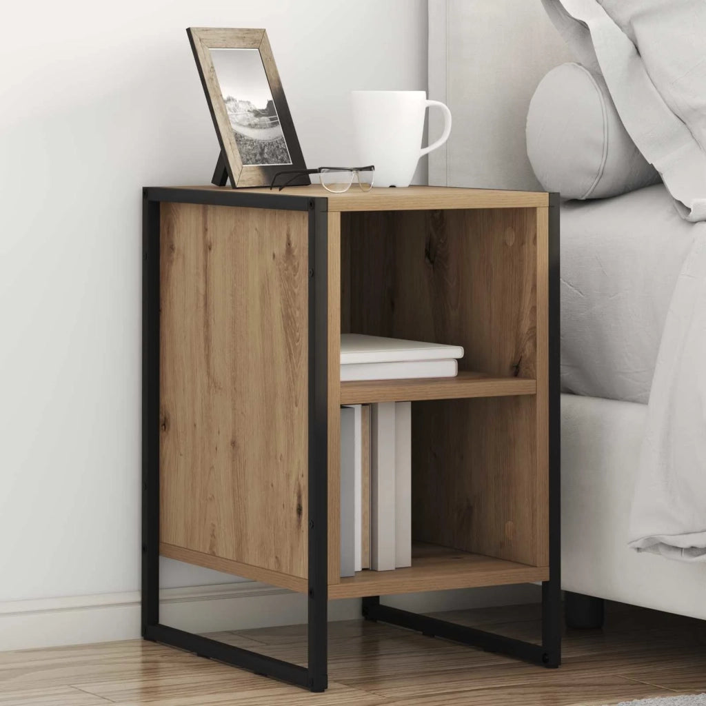 Set di 2 Comodini | Armadio da Notte | Mobiletto da notte Rovere Artigianale 39.5 x 30 x 50 cm