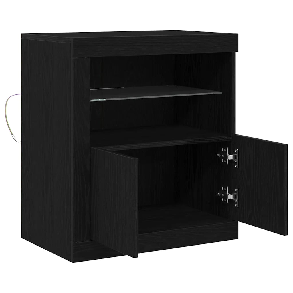 Madia LED Nero 60,5 x 37 x 67 cm Legno multistrato 863014