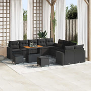 Set Divano da Giardino 13 pcs Nero polyrattan 3361674