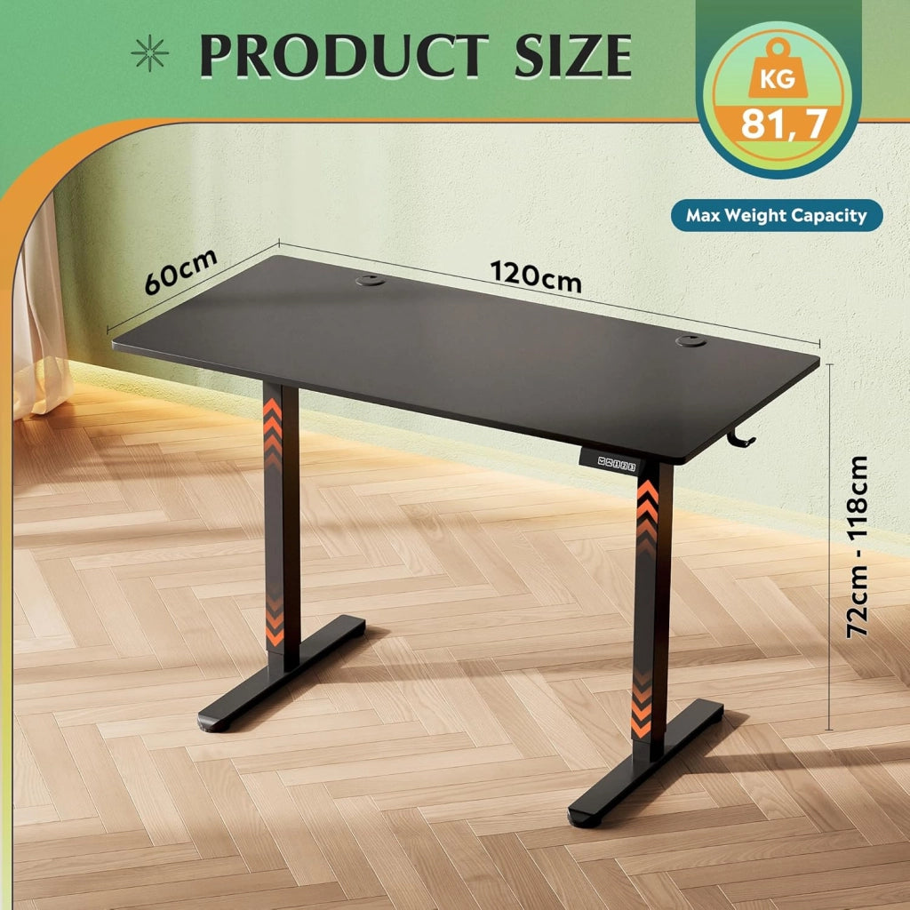 Scrivania regolabile in altezza ¨C Minimal ¨C 120x60 cm, nero