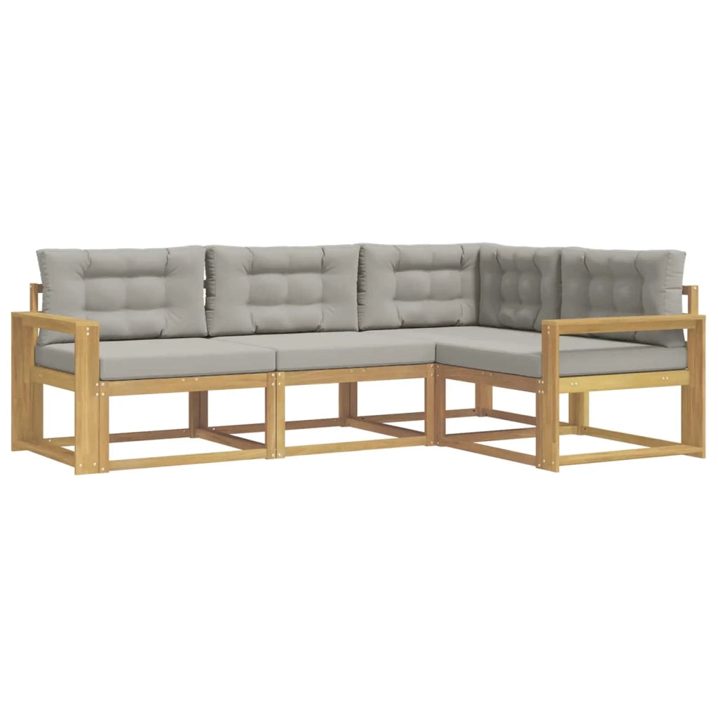 Set di divani da esterno 3 pcs Bianco e Grigio Chiaro 3386380