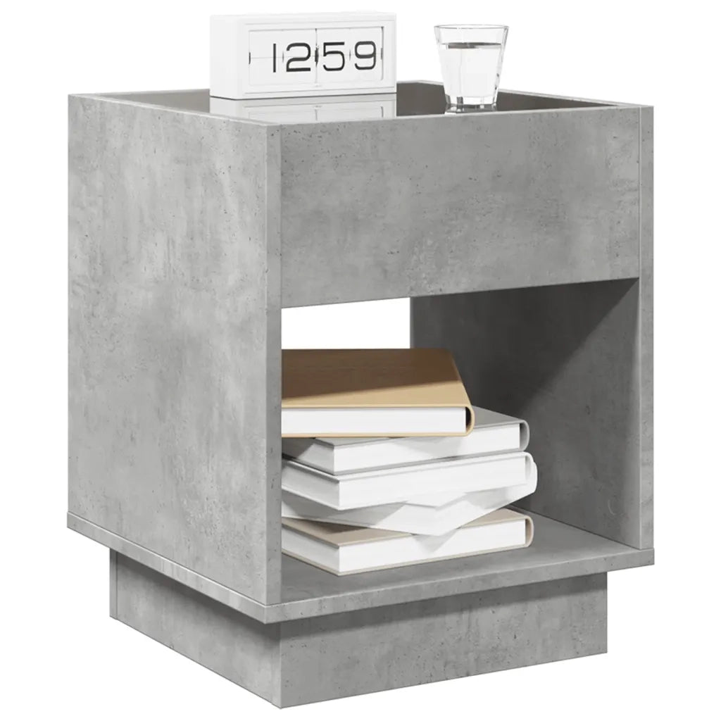 Comodino con LED Infinity Grigio Cemento 40x40x50 cm 3284080