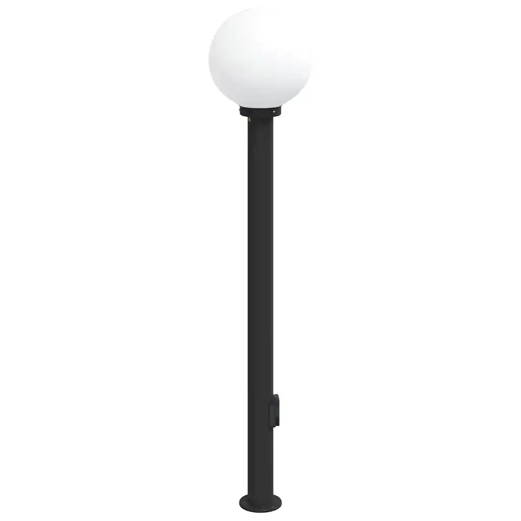 Lampada a paletto con presa di corrente 120 cm Nera IP44 4006121