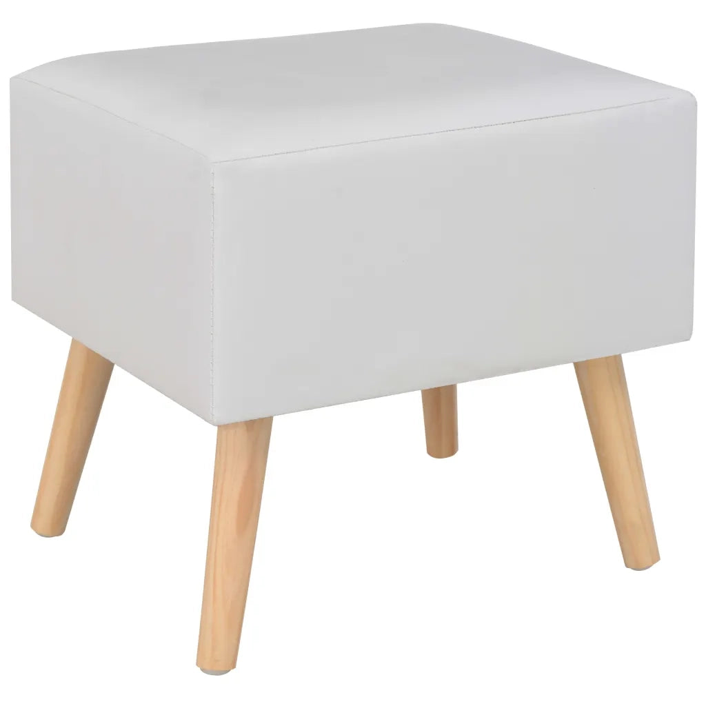 Comodino-Tavolino da notte Bianco 40x35x40 cm in Similpelle