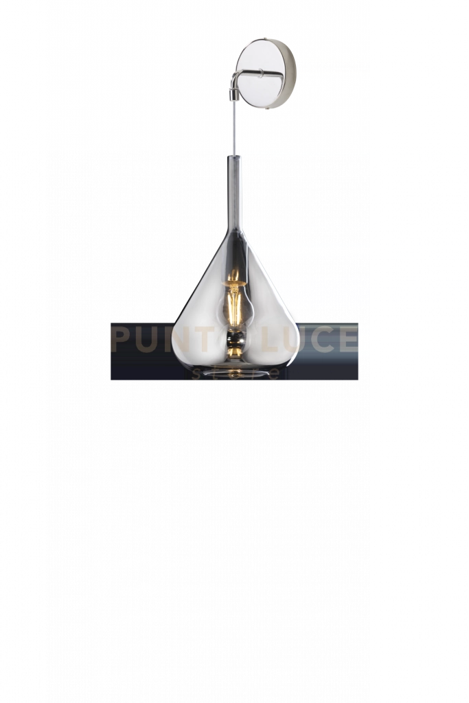 APPLIQUE CROMO 1 LUCE VETRO FUME 1177CR-A-FU