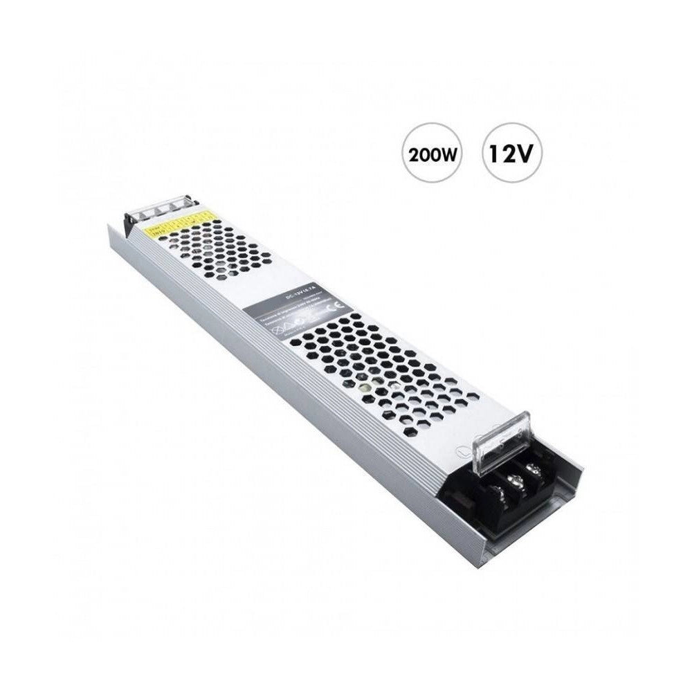 Trade Shop - Alimentatore Trasformatore Stabilizzato Slim 16.7a 12v 110-230v 200w S-12v-200w -