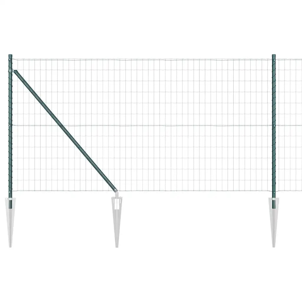 Recinzione con Posto Verde 1 x 10 m Acciaio e PVC