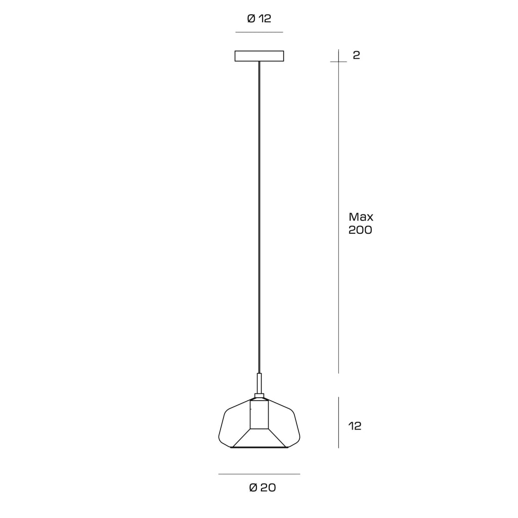 X-RAY LAMPADARIO A SOSPENSIONE 1 LUCE VETRO BOROSILICATO TRASPARENTE D.20CM ATTACCO G9  ROSONE ORO SPAZZOLATO