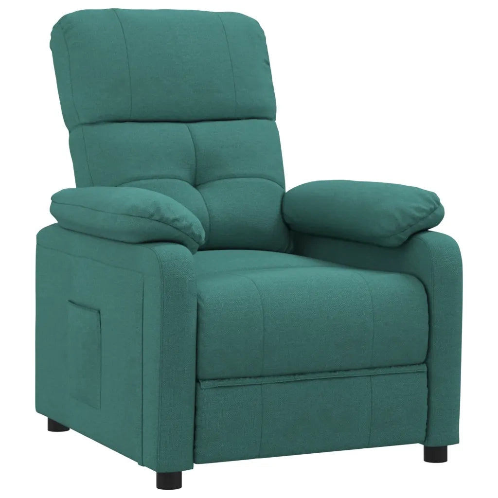 Poltrona Reclinabile in Tessuto Verde Scuro 348281