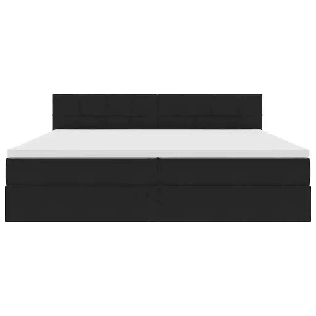 Letto con Contenitore con materasso Nero 200 x 200 cm Velluto