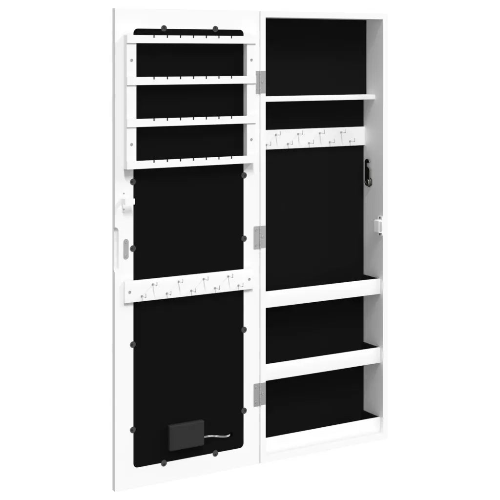 Armadio Portagioie a Specchio con Luci LED a Parete Bianco CFW8164813