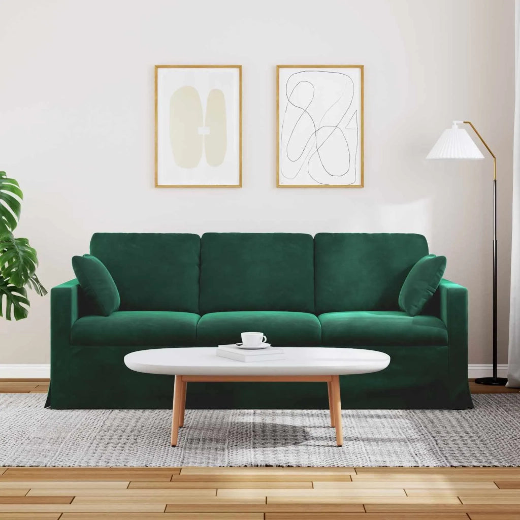 Divano Verde Scuro 198 x 78 x 80 cm Velluto 42024433
