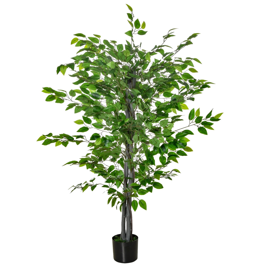 Pianta artificiale Ficus ¨C Xylo ¨C Verde, vaso cemento, 135 cm