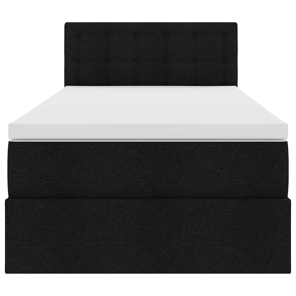 Letto con contenitore e materasso con testiera Nero 90 x 200 cm 3370610