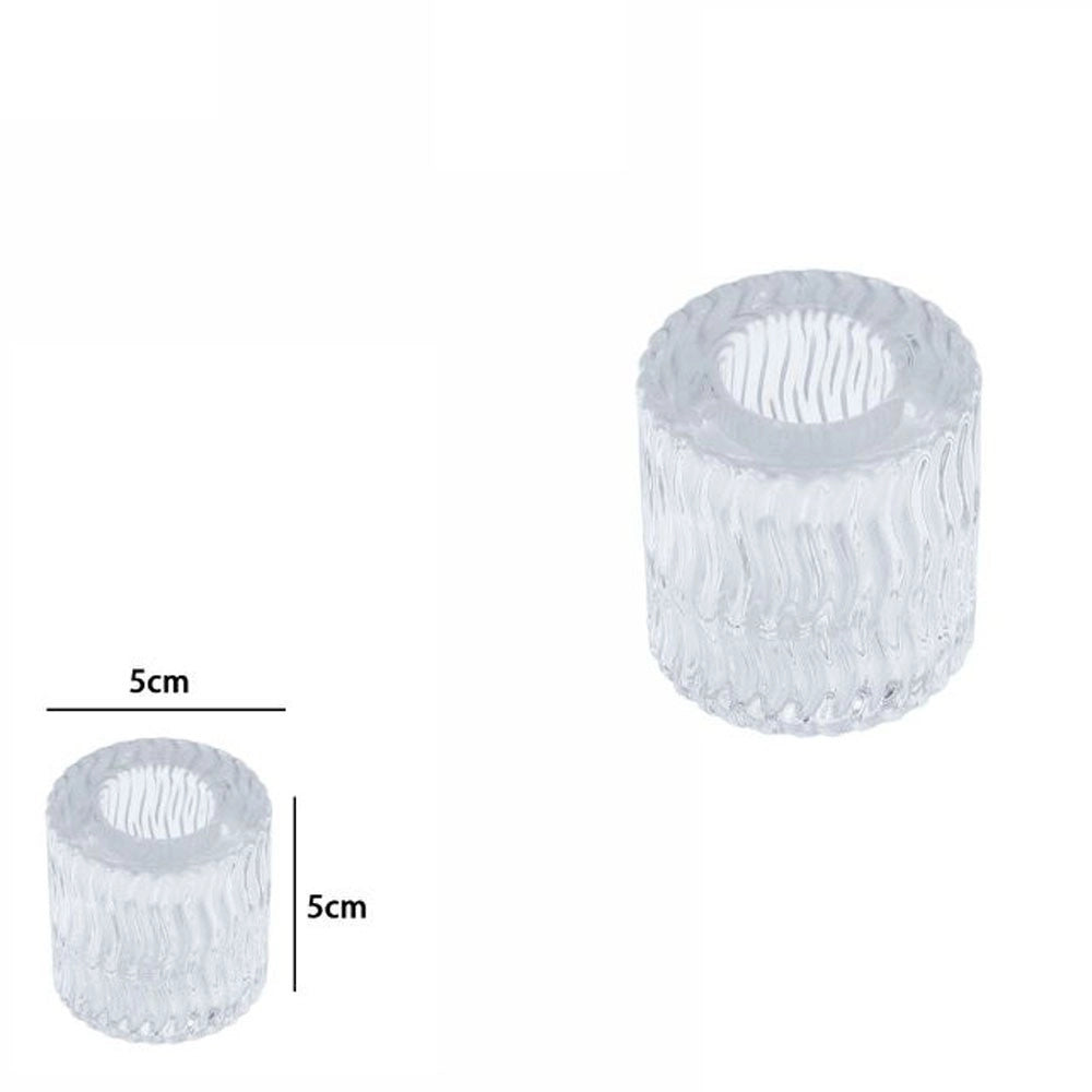 Trade Shop - 2 Porta Candela Lanterna Rotondo Bomboniera Matrimonio Decorazione Tea Light 5x5 - Trasparente
