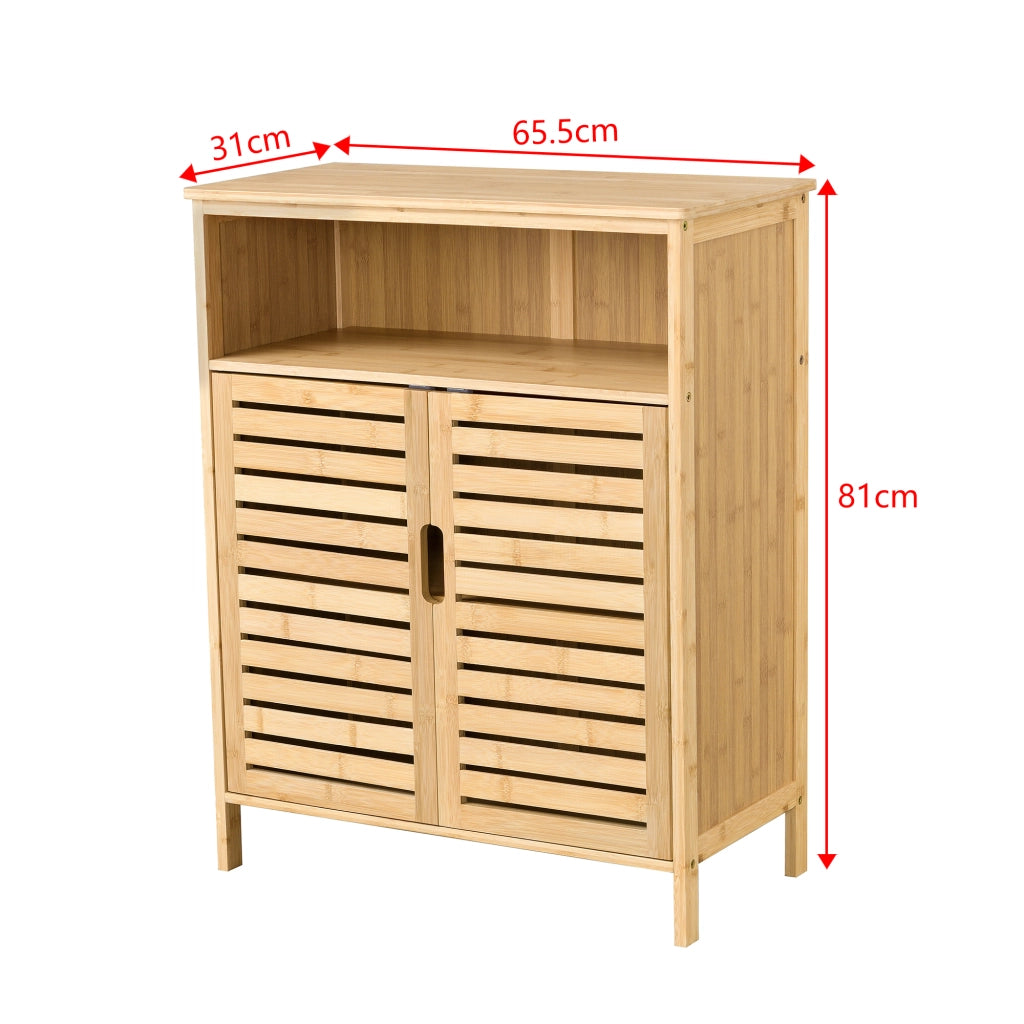 Mobile da Terra Eslöv a 2 Ante (AxLxP) 81 x 66 x 31 cm - Bambù Naturale [en.casa]
