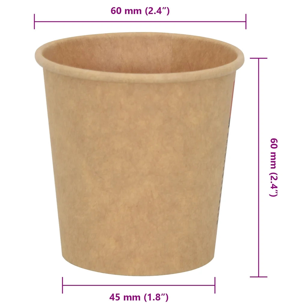 Bicchieri da Caffè in Carta 1000 pz 4oz 100ml Marrone 4102794