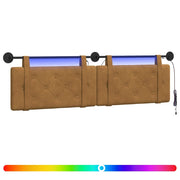 Testiera | Testata sospesa Con luce LED Marrone Velluto